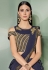 Navy blue lycra cold shoulder party wear saree  5307